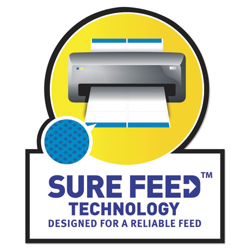 Image of White Address Labels w/ Sure Feed Technology for Laser Printers, Laser Printers, 0.5 x 1.75, White, 80/Sheet, 250 Sheets/Box