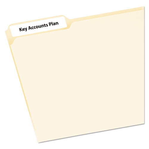 Mini-Sheets Permanent File Folder Labels, 0.66 x 3.44, White, 12/Sheet, 25 Sheets/Pack