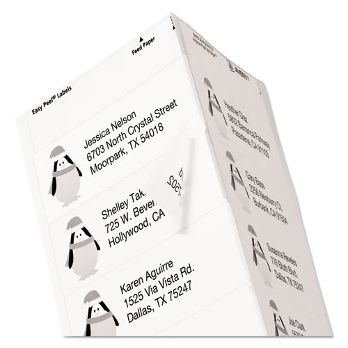 Matte Clear Easy Peel Mailing Labels w/ Sure Feed Technology, Laser Printers, 1.33 x 4, Clear, 14/Sheet, 50 Sheets/Box