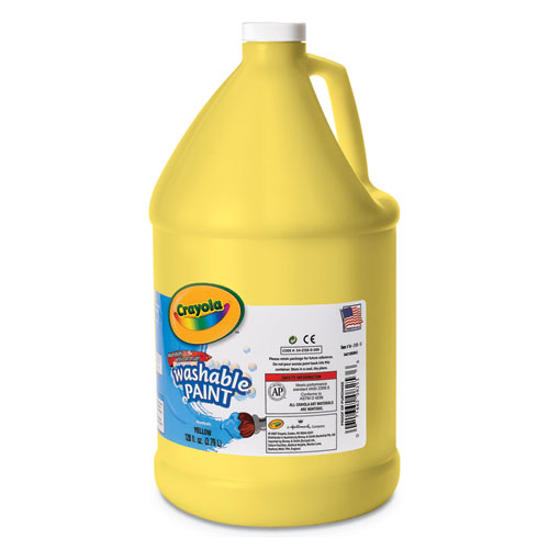 Washable Paint, Yellow, 1 gal | by Plexsupply