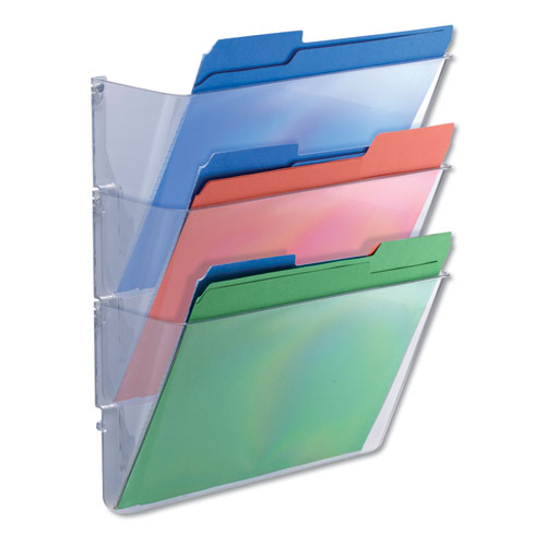 3 Pocket Wall File Starter Set, Letter, Clear | by Plexsupply