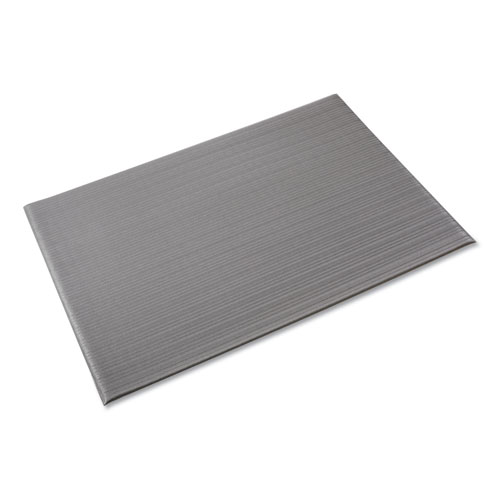 Ribbed Anti-Fatigue Mat, Vinyl, 36 X 60, Gray