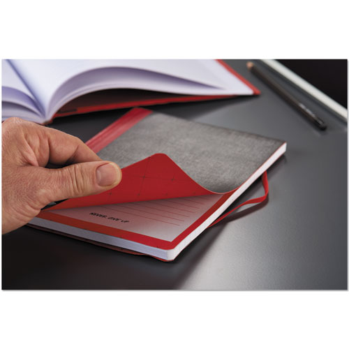FLEXIBLE CASEBOUND NOTEBOOKS, 1 SUBJECT, WIDE/LEGAL RULE, BLACK/RED COVER, 9.88 X 7, 72 SHEETS