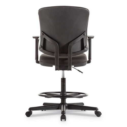 Image of Alera Everyday Task Stool, Fabric Seat/Back, Supports Up to 275 lb, 20.9" to 29.6" Seat Height, Black