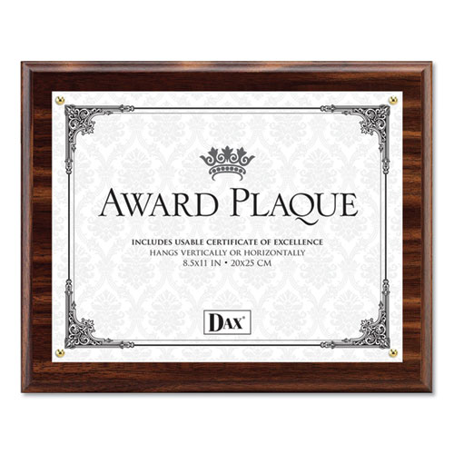 Award Plaque, Wood/Acrylic Frame, Up to 8 1/2 x 11, Walnut