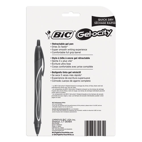 Gel-ocity Quick Dry Retractable Gel Pen, 0.7mm, Assorted Ink/Barrel, 8/Pack
