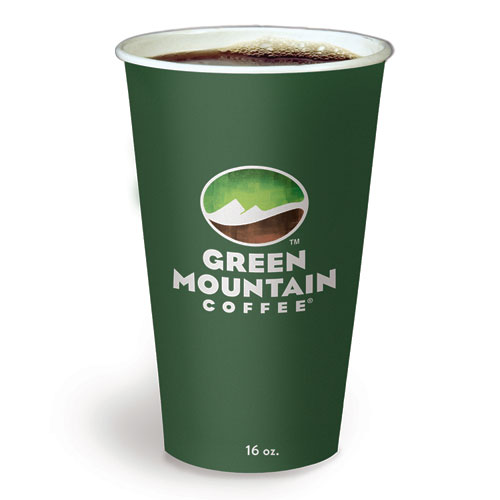 Paper Hot Cups, 16 oz, Green Mountain Design, Multicolor, 1,000/Carton