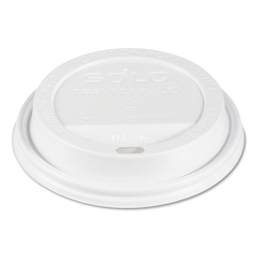 SOLO® Traveler Cappuccino Style Dome Lid, Fits 10 oz Cups, White, 100/Pack, 10 Packs/Carton