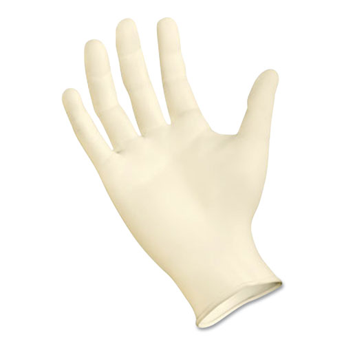 Boardwalk® Powder-Free Synthetic Vinyl Gloves, Large, Beige, 4 mil, 100/Box
