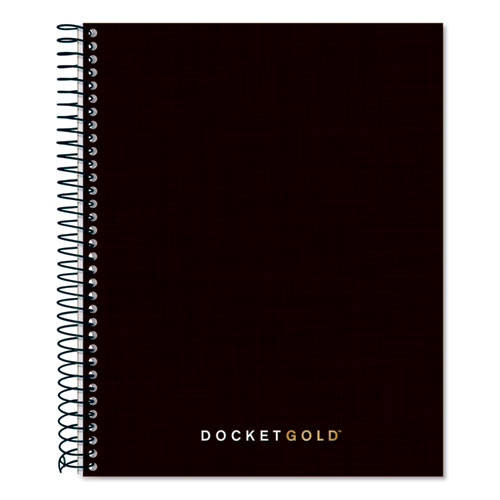 Docket Gold Planner, 1 Subject, Narrow Rule, Black Cover, 8.5 x 6.75, 70 Sheets