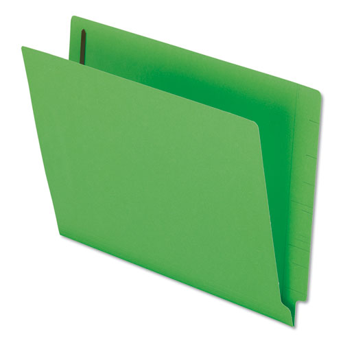 COLORED REINFORCED END TAB FASTENERS FOLDERS, STRAIGHT TAB, LETTER SIZE, GREEN, 50/BOX