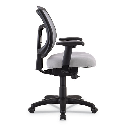 Apollo Mid-Back Mesh Chair, Silver Seat/Silver Back, Black Base