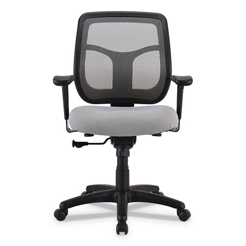 Image of Eurotech Apollo Mid-Back Mesh Chair, 18.1" To 21.7" Seat Height, Silver Seat, Silver Back, Black Base