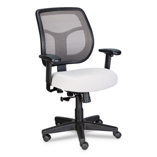 Image of Eurotech Apollo Mid-Back Mesh Chair, 18.1" To 21.7" Seat Height, Silver Seat, Silver Back, Black Base