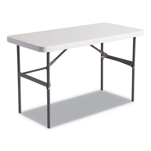 Image of Banquet Folding Table, Rectangular, Radius Edge, 48 x 24 x 29, Platinum/Charcoal