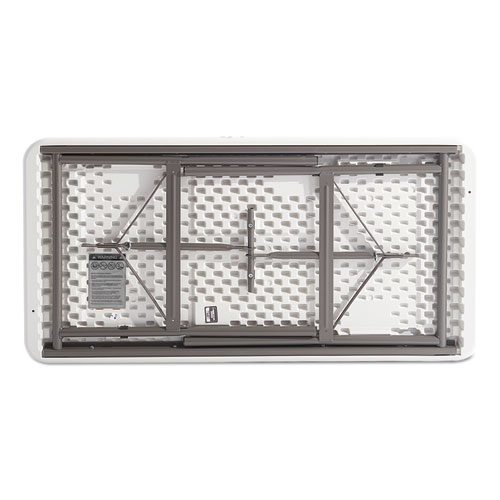 Image of Alera® Resin Rectangular Folding Table, Square Edge, 72W X 30D X 29H, Platinum