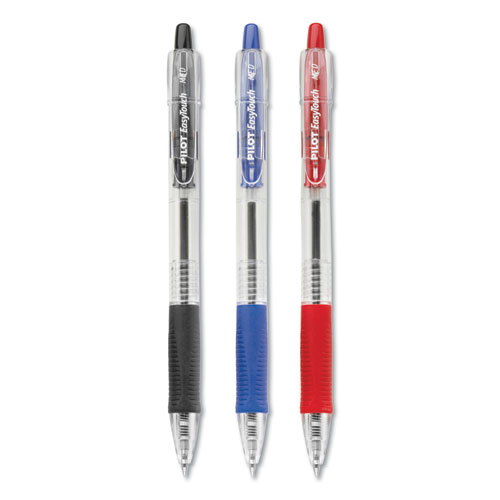 EasyTouch Retractable Ballpoint Pen, Medium 1mm, Black Ink, Clear Barrel, Dozen