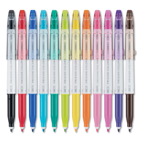 FriXion Colors Erasable Stick Marker Pen, 2.5mm, Assorted Ink/Barrel, 12/Set