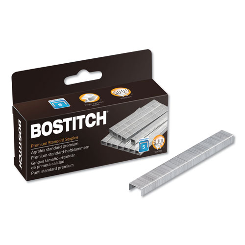 Image of Bostitch® Premium Standard Staples, 0.25" Leg, 0.5" Crown, Steel, 5,000/Box
