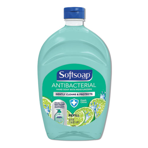 Antibacterial Liquid Hand Soap Refills, Fresh, 50 oz, Green, 6/Carton
