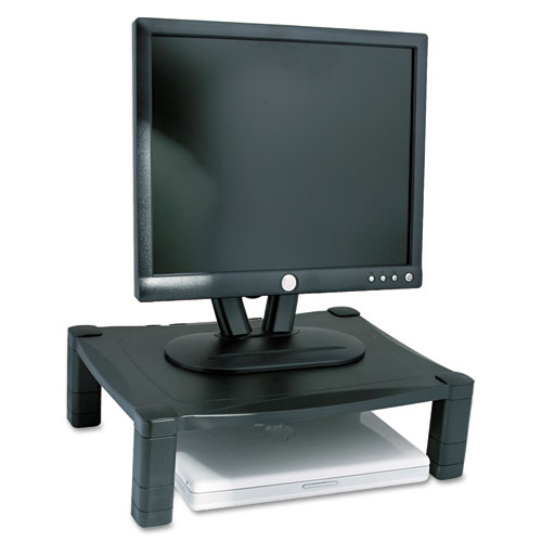 SINGLE-LEVEL MONITOR STAND, 17" X 13.25" X 3" TO 6.5", BLACK, SUPPORTS 50 LBS