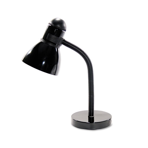 Advanced Style Incandescent Gooseneck Desk Lamp, 5.5w x 7.5d x 16.5h, Black
