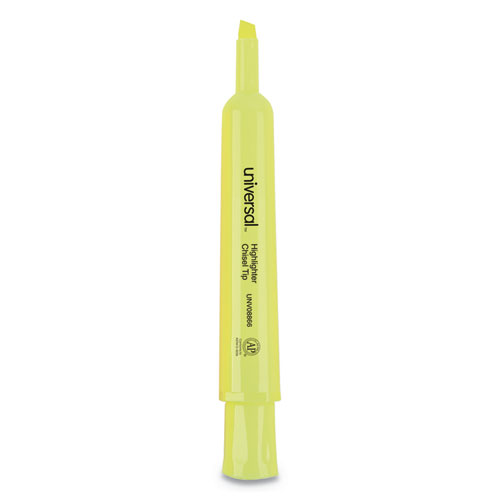 Desk Highlighter Value Pack, Fluorescent Yellow Ink, Chisel Tip, Yellow Barrel, 36/Pack