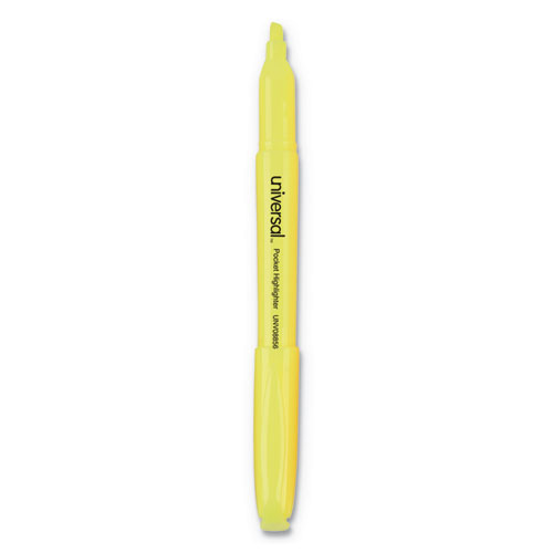 Image of Pocket Highlighter Value Pack, Fluorescent Yellow Ink, Chisel Tip, Yellow Barrel, 36/Pack