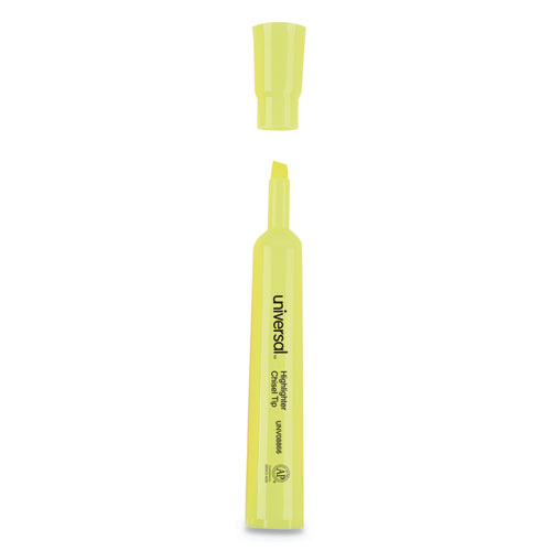 Desk Highlighters, Chisel Tip, Fluorescent Yellow, 36/Pack