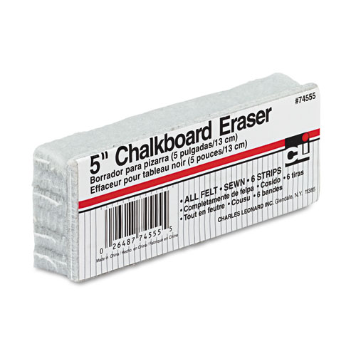 Charles Leonard® 5-Inch Chalkboard Eraser, 5" X 2" X 1"