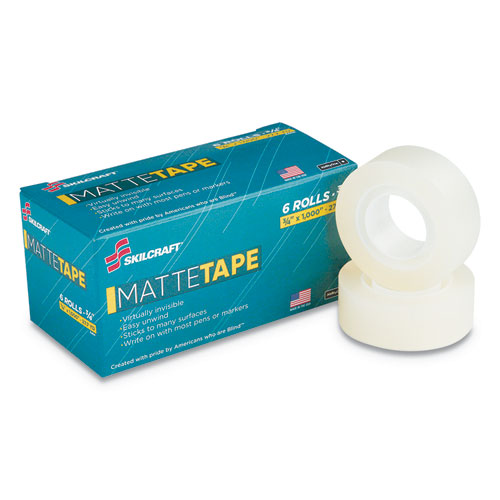 7510015806226 SKILCRAFT Office Tape Matte Finish, 1" Core, 0.75" x 83.33 ft, Clear, 6/Pack