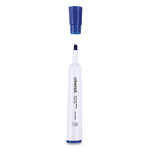 Image of Dry Erase Marker, Broad Chisel Tip, Blue, Dozen