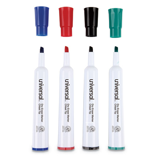 Image of Dry Erase Marker, Broad Chisel Tip, Assorted Colors, 4/Set