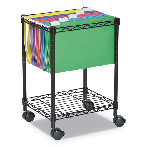 Image of Compact Rolling File Cart, 15.25w x 12.38d x 21h, Black