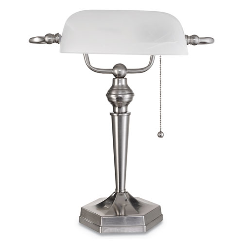 brushed nickel bankers lamp