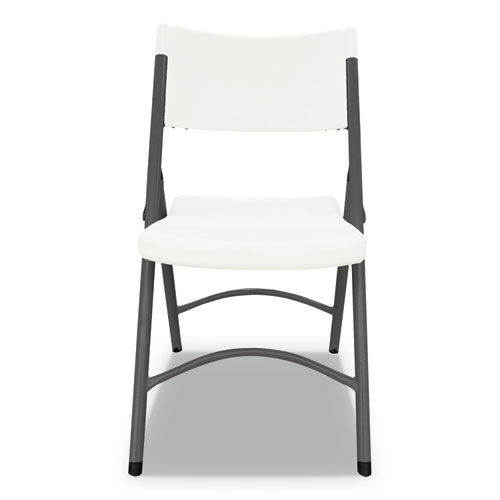 Image of Alera® Premium Molded Resin Folding Chair, Supports Up To 250 Lb, 17.52" Seat Height, White Seat, White Back, Dark Gray Base