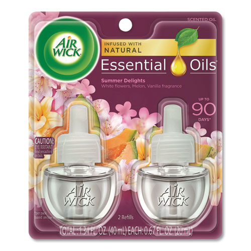 Life Scents Scented Oil Refills, Summer Delights, 0.67 oz, 2/Pack, 6 Packs/Carton