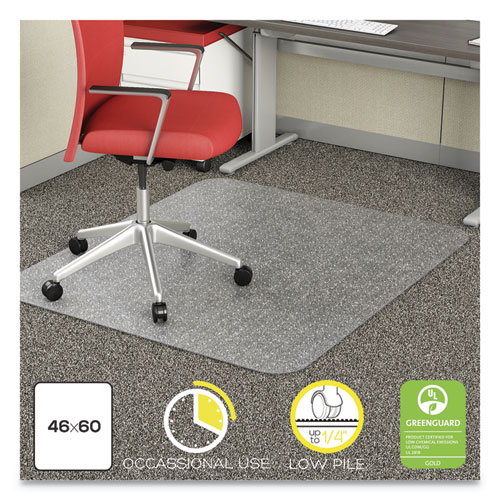 Deflecto® Economat Occasional Use Chair Mat, Low Pile Carpet, Roll, 46 X 60, Rectangle, Clear