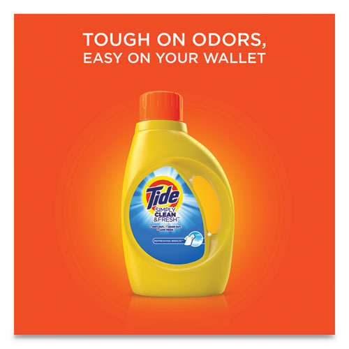 Image of Tide® Simply Clean And Fresh Laundry Detergent, Refreshing Breeze, 64 Loads, 92 Oz Bottle, 4/Carton