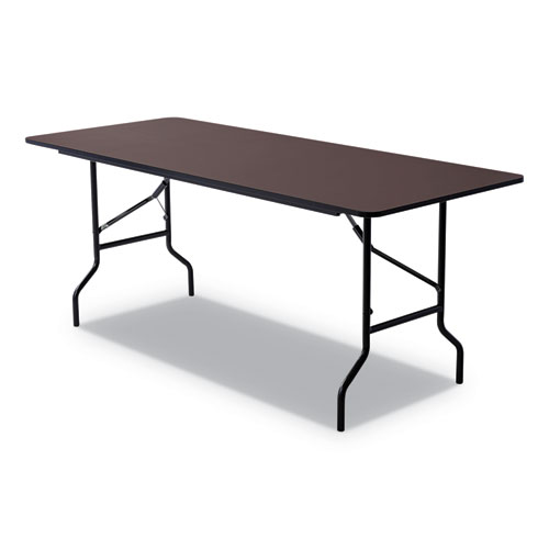 Economy Wood Laminate Folding Table, Rectangular, 72w X 30d X 29h, Walnut