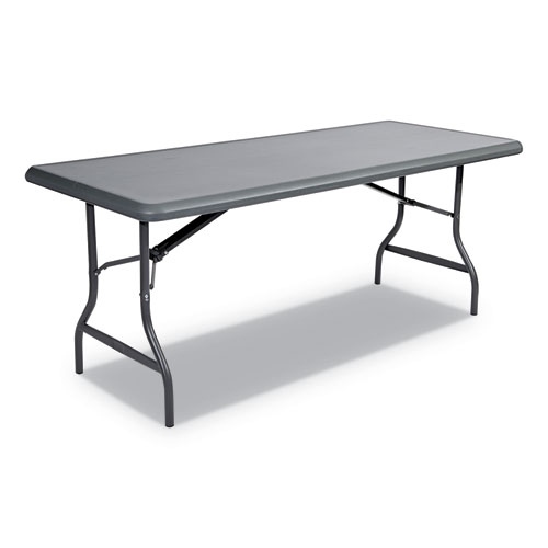 IndestrucTables Too 1200 Series Folding Table, 72w x 30d x 29h, Charcoal | by Plexsupply