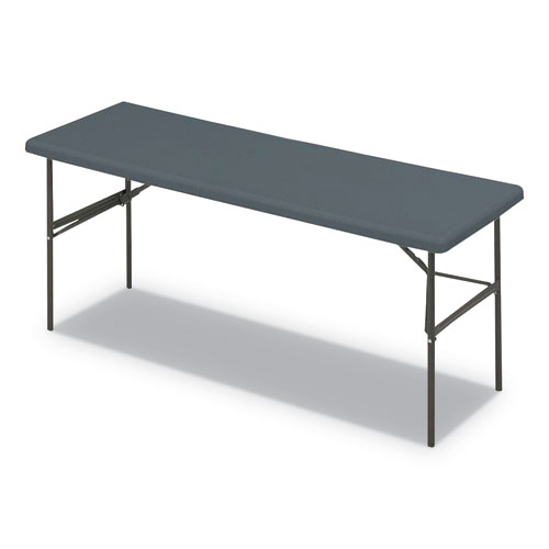 IndestrucTable Classic Folding Table, Rectangular, 72" x 24" x 29", Charcoal