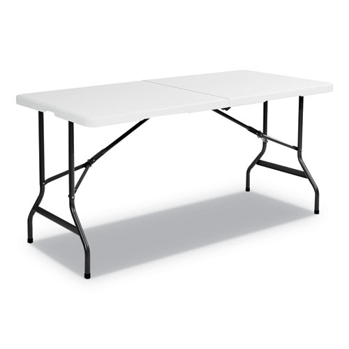 IndestrucTables Too 1200 Series Bi-Fold Table, 60w x 30d x 29h, Platinum | by Plexsupply