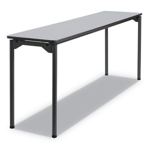 Maxx Legroom Rectangular Folding Table, 72w X 18d X 29-1/2h, Gray/charcoal