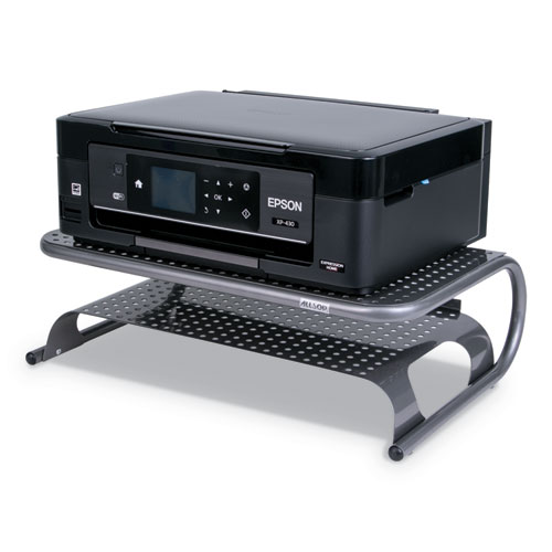 Metal Art Desktop Printer/Monitor Stand, 18.5 x 12 x 5.75, Pewter, Supports 21 lbs