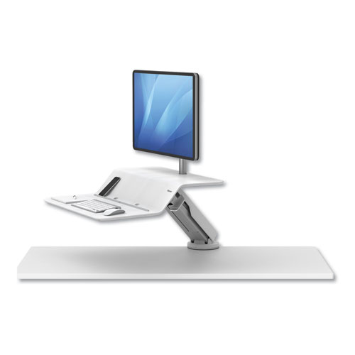 Lotus RT Sit-Stand Workstation, 48" x 23.75" x 42.2" to 49.2", White