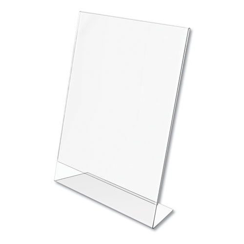 Classic Image Slanted Sign Holder, 8 1/2" x 11", Clear Frame, 12/Pack
