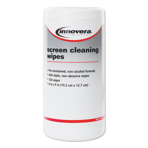Image of Antistatic Screen Cleaning Wipes in Pop-Up Tub, 120/Pack