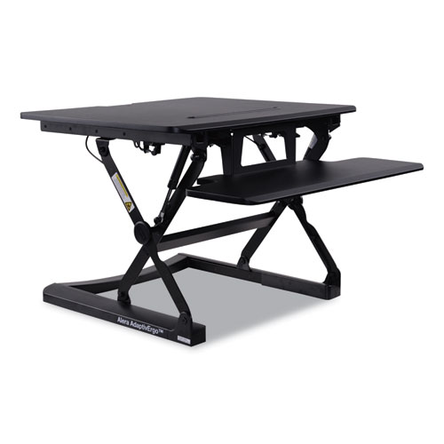 Image of AdaptivErgo Two-Tier Sit-Stand Lifting Workstation, 26.75" x 31" x 5.88" to 19.63", Black