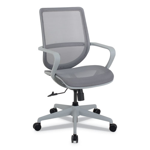ALERA MACKLIN SERIES MID-BACK ALL-MESH OFFICE CHAIR, UP TO 275 LBS., SILVER SEAT/BACK, PEWTER BASE